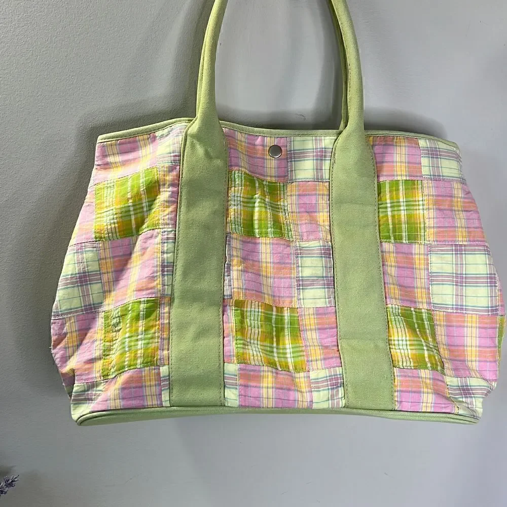 RED Pastel Patchwork Tote Bag